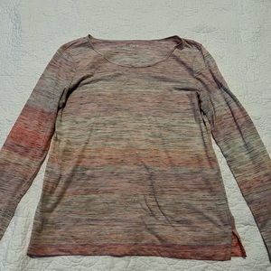 Loft size medium. Grey, pink, orange long sleeve tee